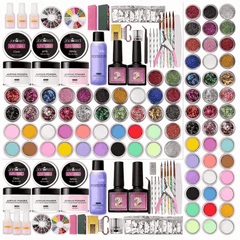 18-Color Nail kit with 22-color glitter and sequins,a nail kit suitable for beginners A DIY Nail Kit